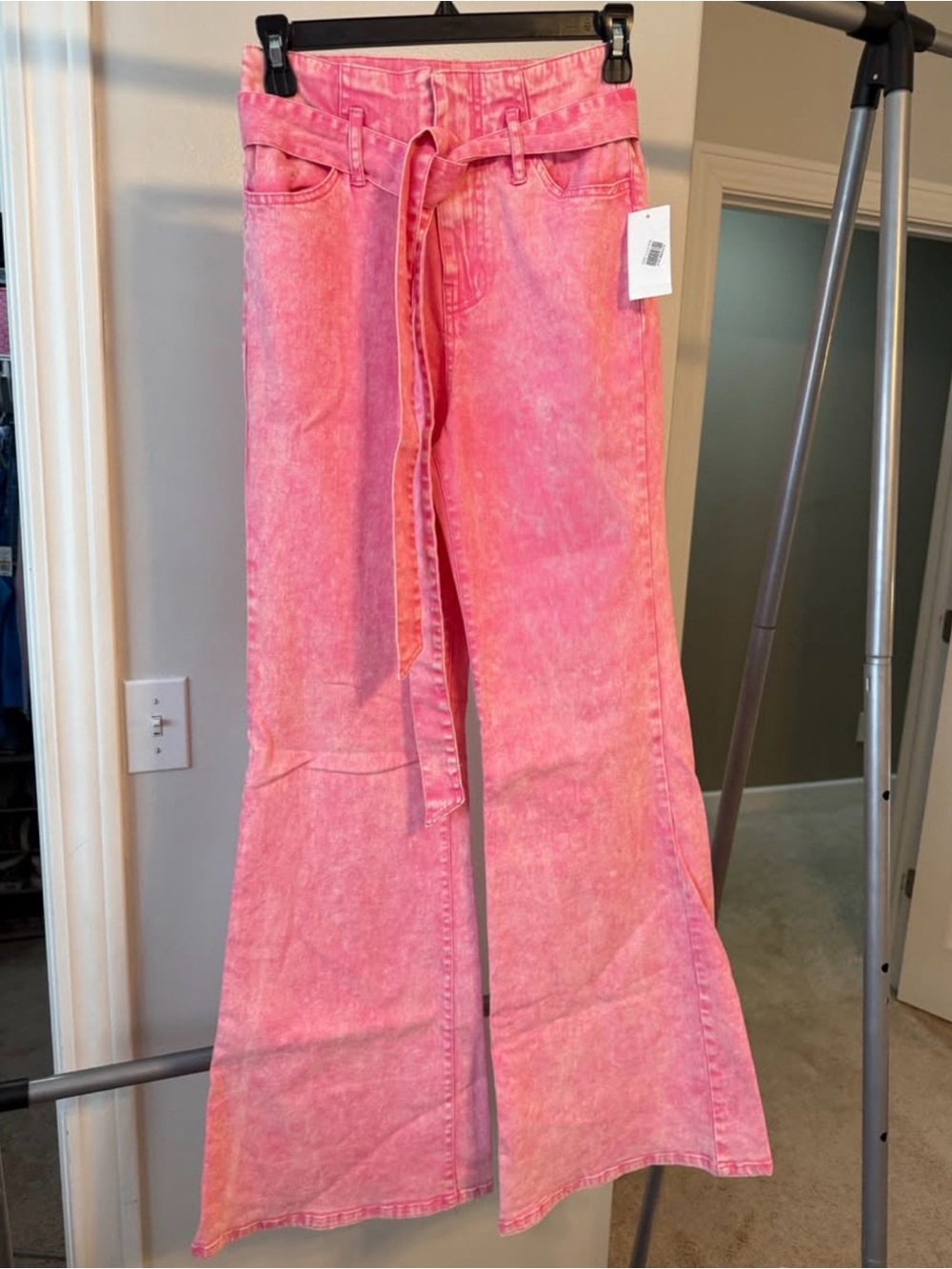 Pink Flying Tomato High Rise Flare Jeans